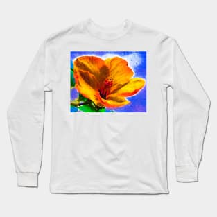 Orange Hibiscus Long Sleeve T-Shirt